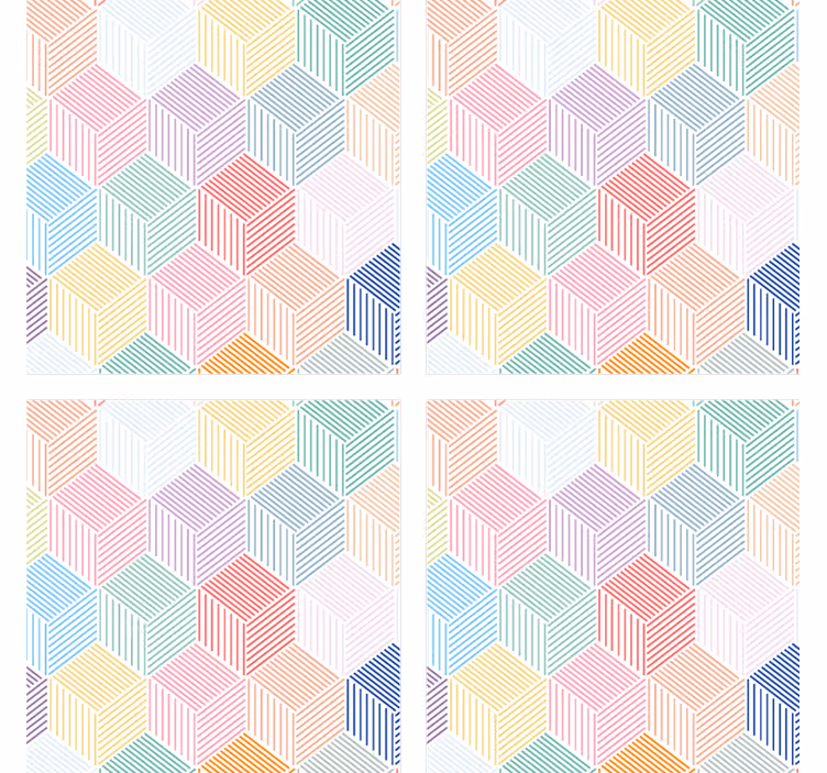 Coasters with geometric hexagonal design - TenStickers