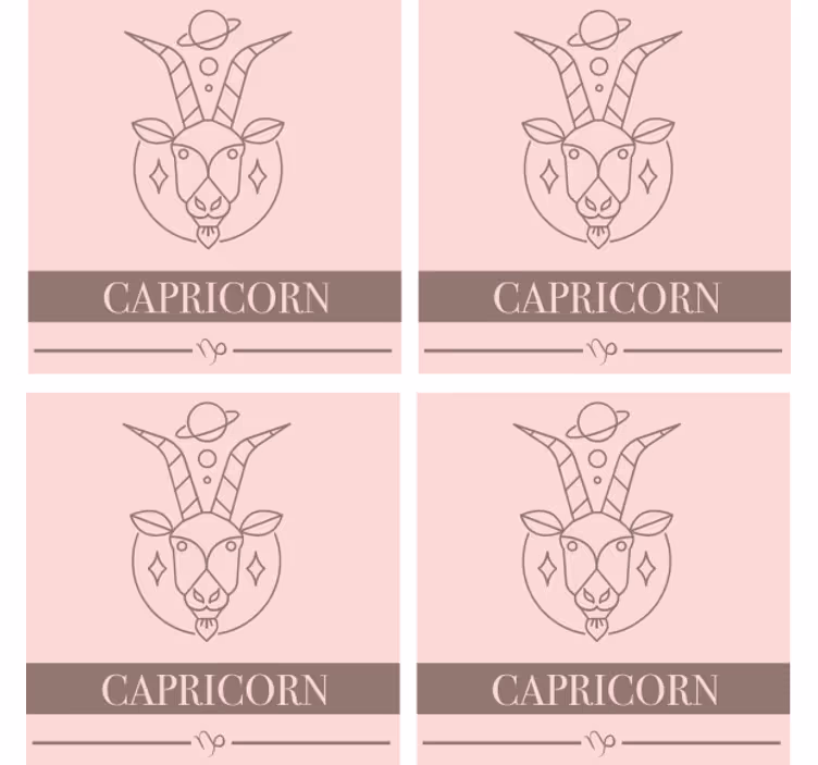 Vintage coasters capricorn zodiac goat - TenStickers