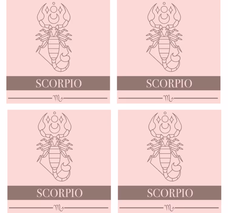 Personaliseable coasters with scorpio symbol - TenStickers