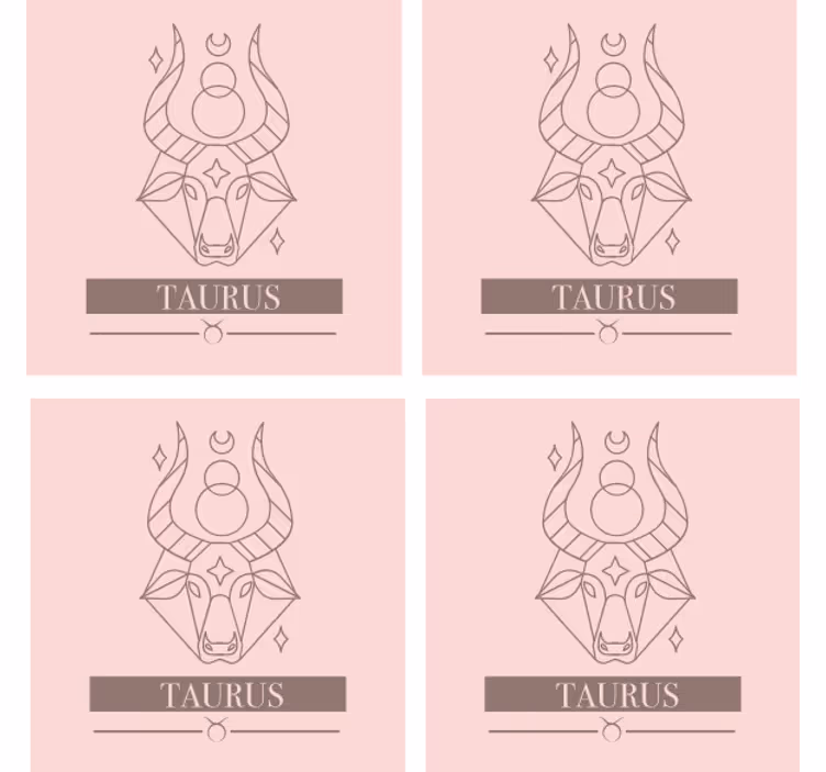 Personalisable coasters taurus zodiac minimalist - TenStickers