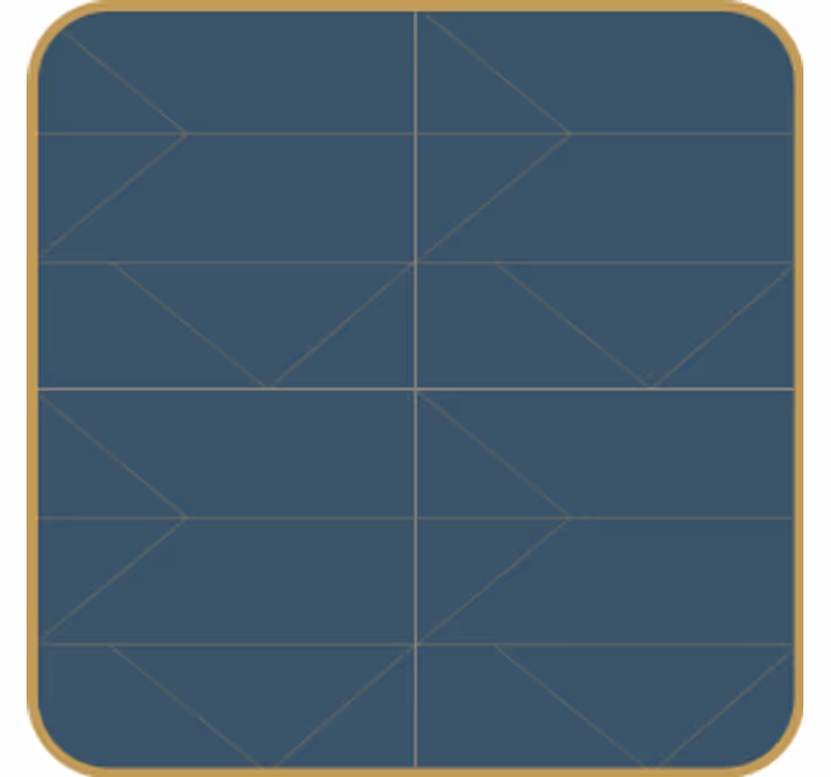 Coasters with geometric pattern and gold trim - TenStickers