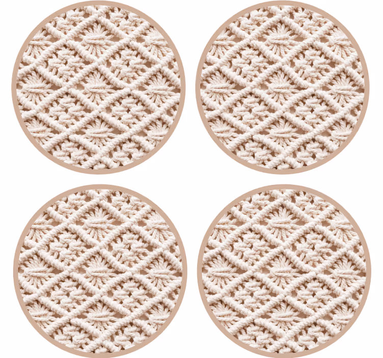 Coasters with intricate crochet design - TenStickers