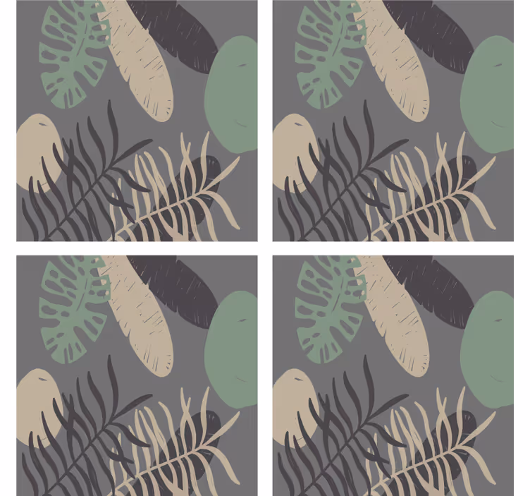 Coasters with leafy textured design - TenStickers