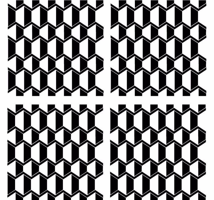Coasters in geometric black and white design - TenStickers