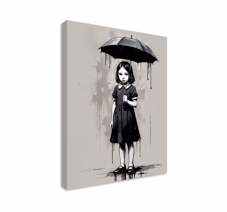 Umbrella girl canvas art - TenStickers