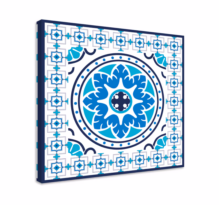 Blue canvas print blue ceramic tiles - TenStickers