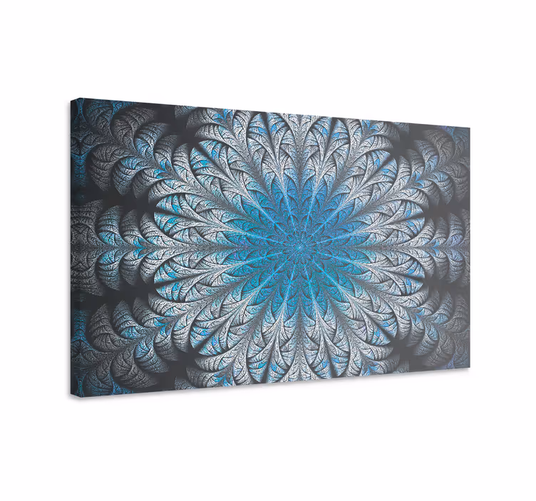 Blue canvas print misty mandala art design - TenStickers