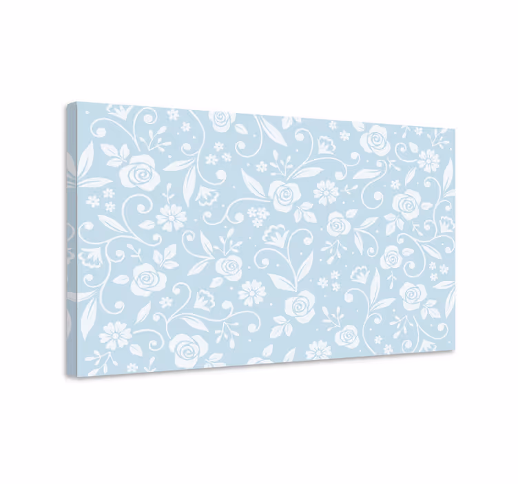 Blue canvas print blue flower design - TenStickers