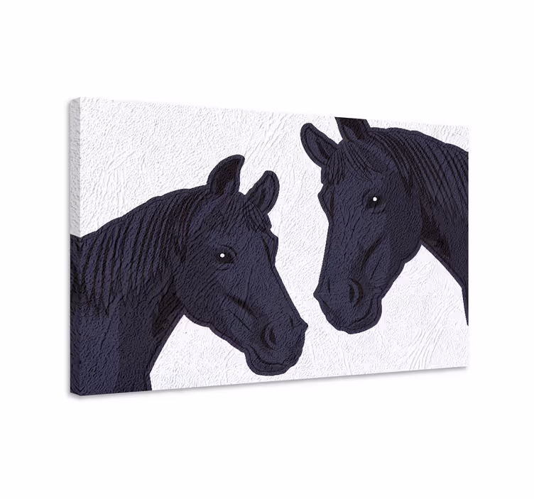 Horse wall art a pair of dark horses image - TenStickers