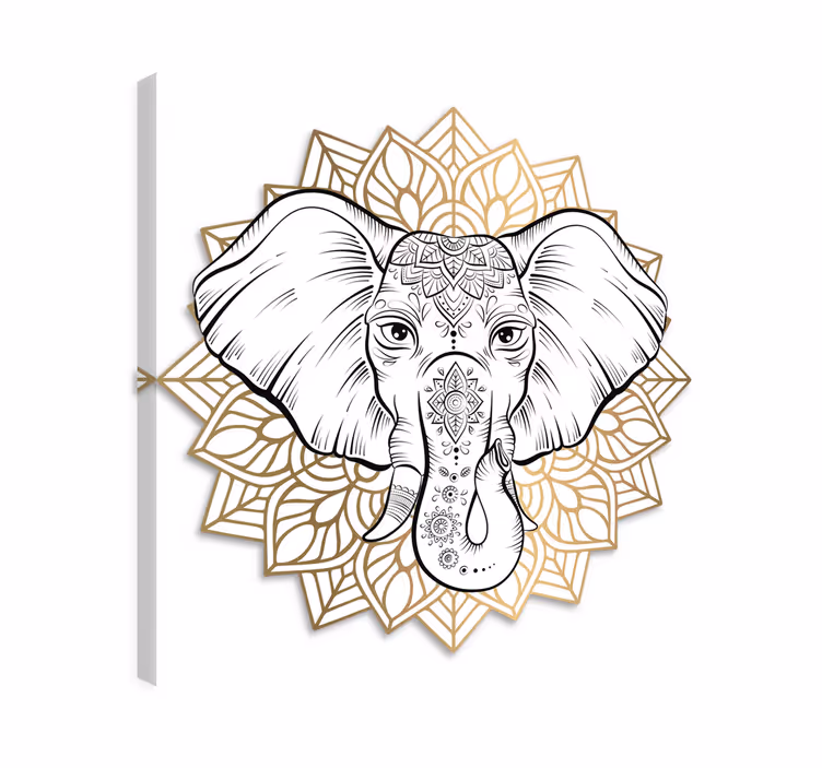 Elephant wallart mandala elephant artwork - TenStickers
