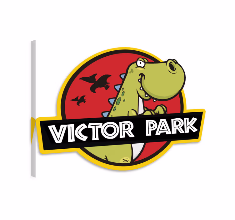 Dinosaur canvas wall art customizable dino emblem - TenStickers