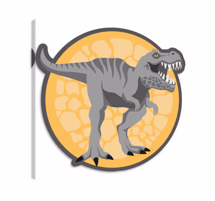 Dinosaur canvas wall art t-rex hand-drawn background - TenStickers