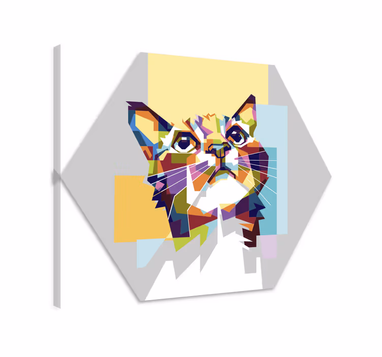Colorful cat hope cat wall art - TenStickers