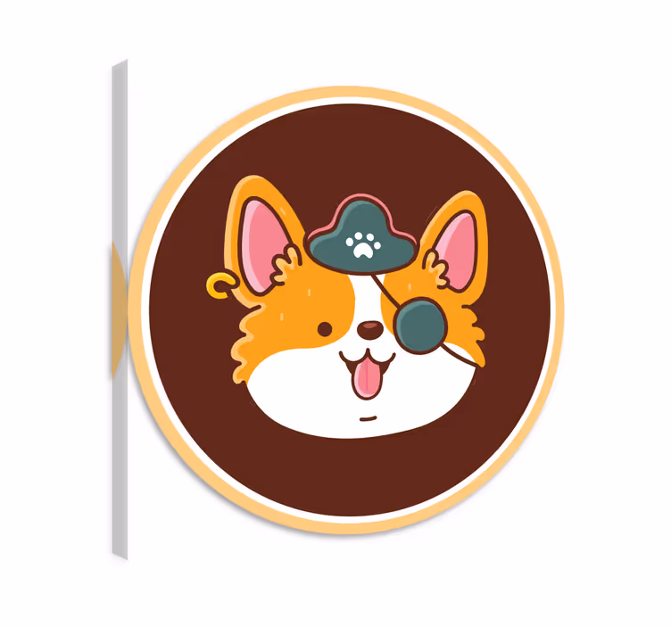Cat wall art dog with eye patch - TenStickers