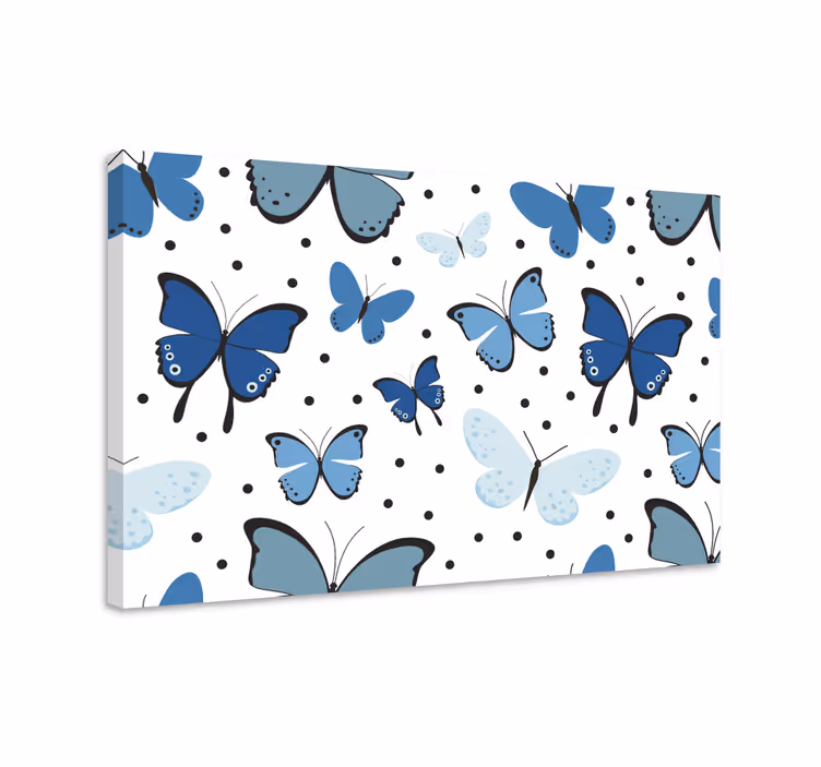 Butterfly canvas black and blue butterfly wing - TenStickers