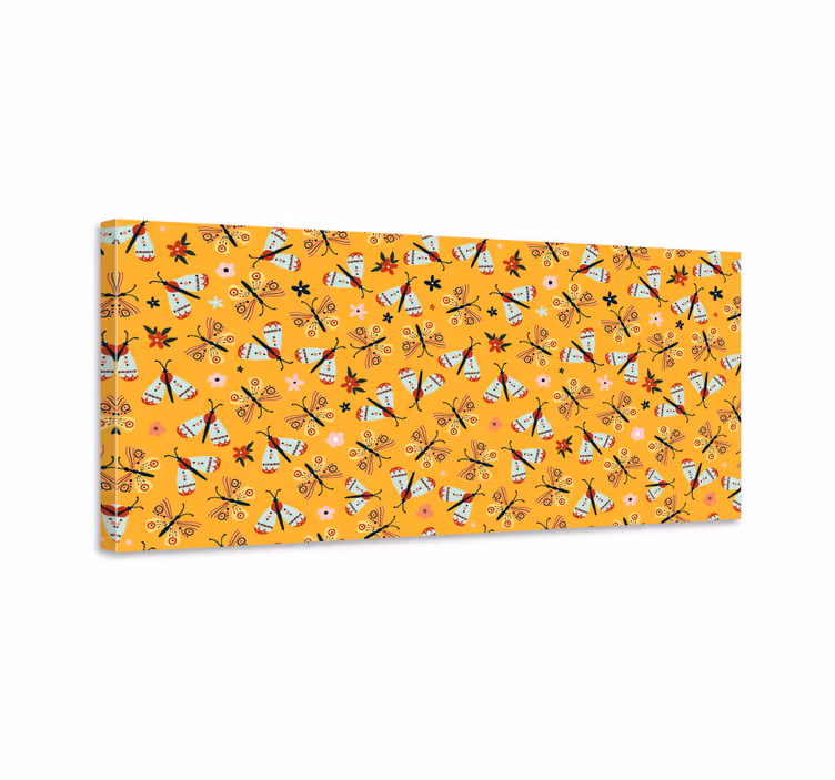 Butterfly canvas with hand-drawn butterflies - TenStickers