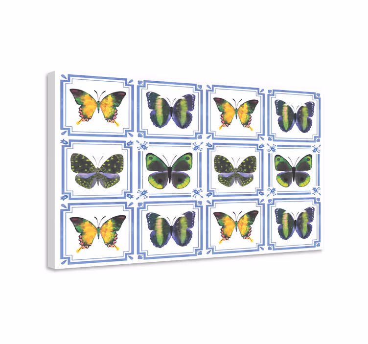Butterfly canvas colorful butterfly tiles art - TenStickers
