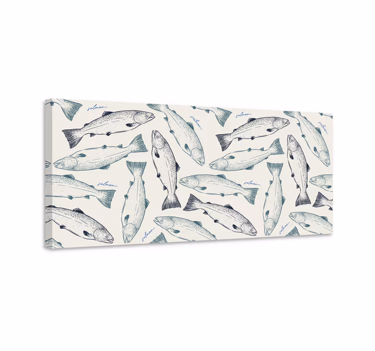 Fish canvas salmon artwork - TenStickers