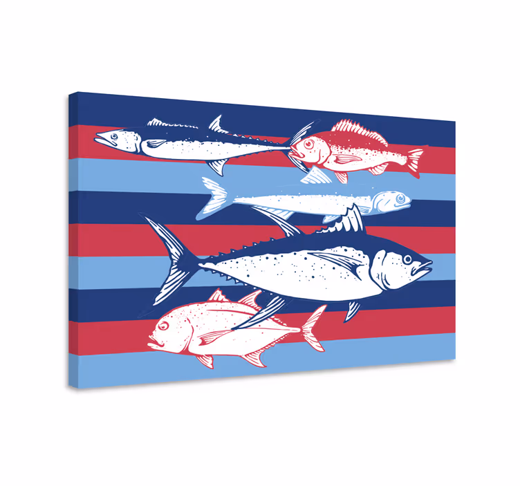 Fish canvas hand-drawn fish artwork - TenStickers