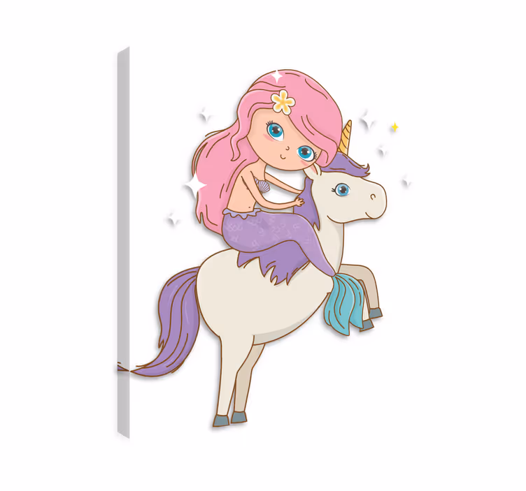 Unicorn pictures framed with a mermaid illustration - TenStickers