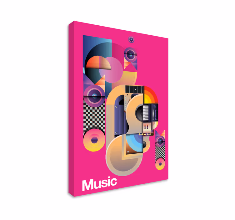 Abstract Synthesizer music canvas art - TenStickers