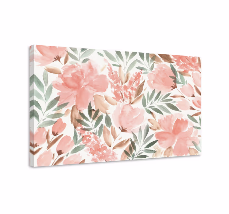 Watercolor flowers modern canvas wall art - TenStickers
