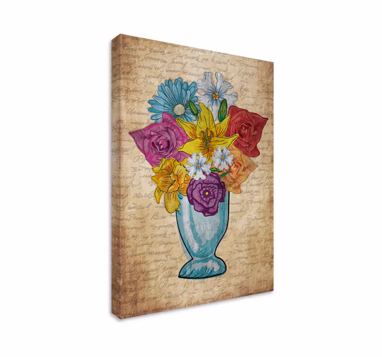 Flowers canvas bouquet of blooms - TenStickers