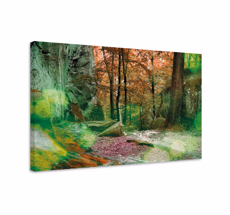 Green Forest Tree wall art canvas - TenStickers