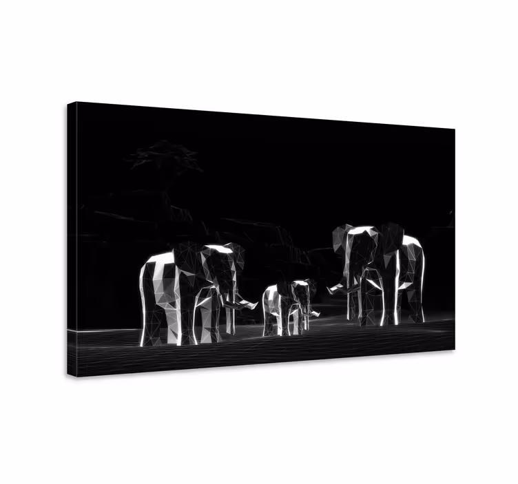 Elephant wallart geometric elephant family - TenStickers
