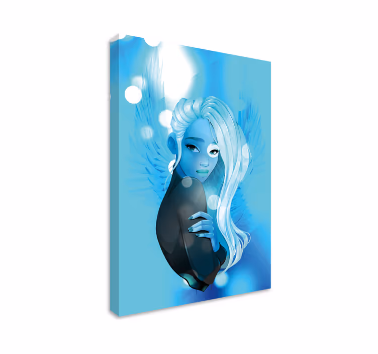 People canvas blue haired figure - TenStickers