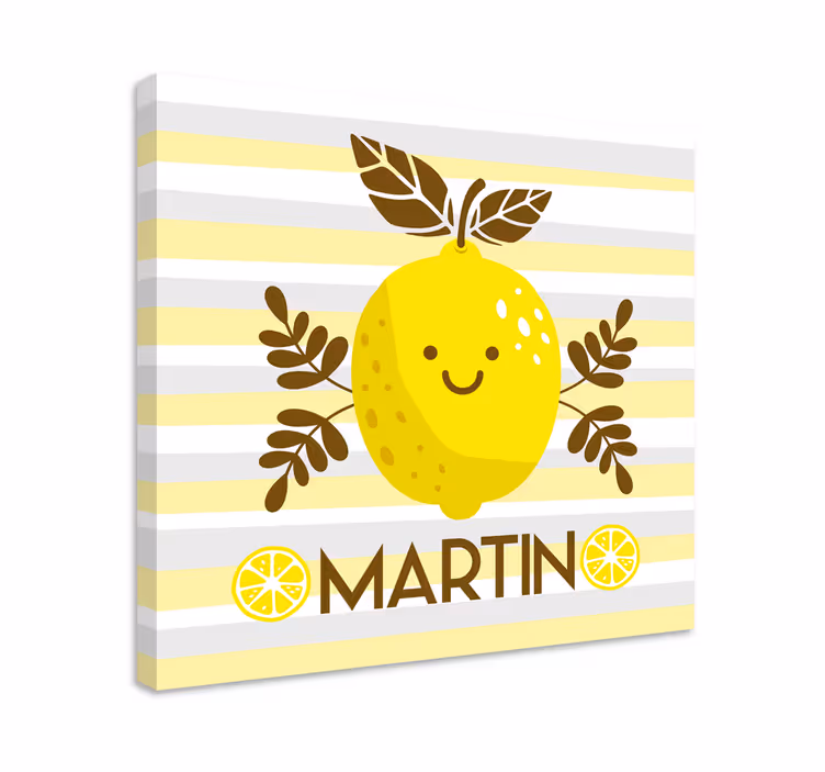 smiling lemons personalised canvas - TenStickers
