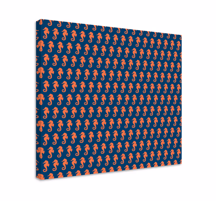 Modern canvas art seahorse repetition design - TenStickers