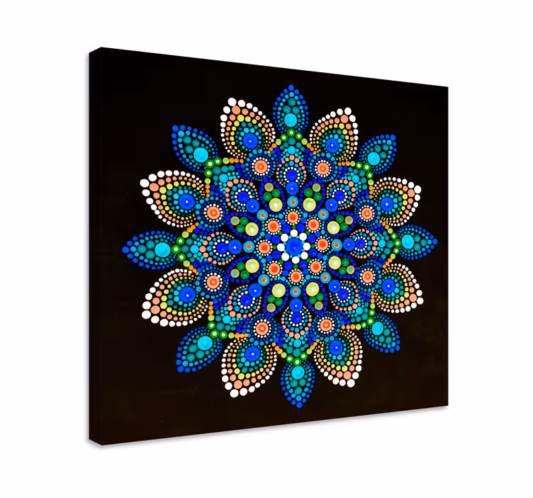 Mandala colourful dots mandala canvas wall art - TenStickers