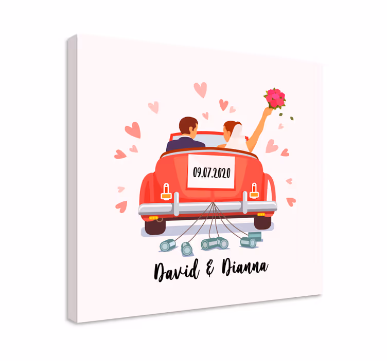 People canvas just married couple artwork - TenStickers