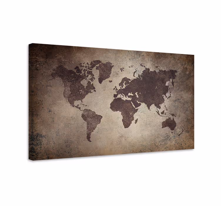 World map wall art retro globe chart - TenStickers