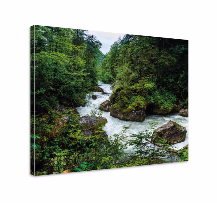 Landscape canvas of serene river scene - TenStickers