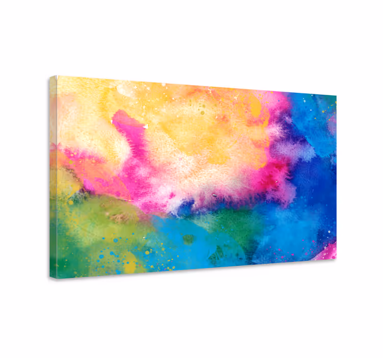 Abstract wall art 1 vibrant watercolor swirls - TenStickers