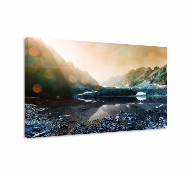 forest and lake, nature landscape canvas - TenStickers