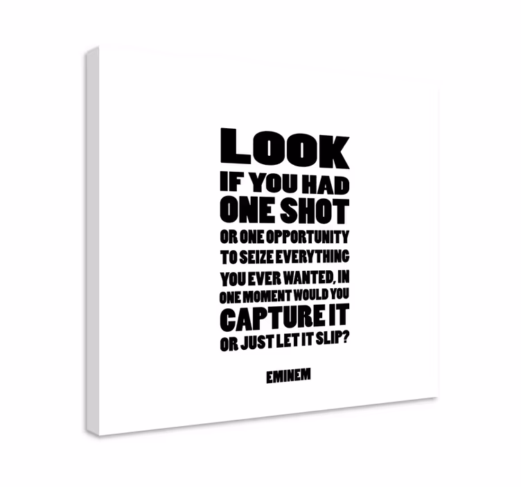 One Shot Song Lyric Music canvas art - TenStickers