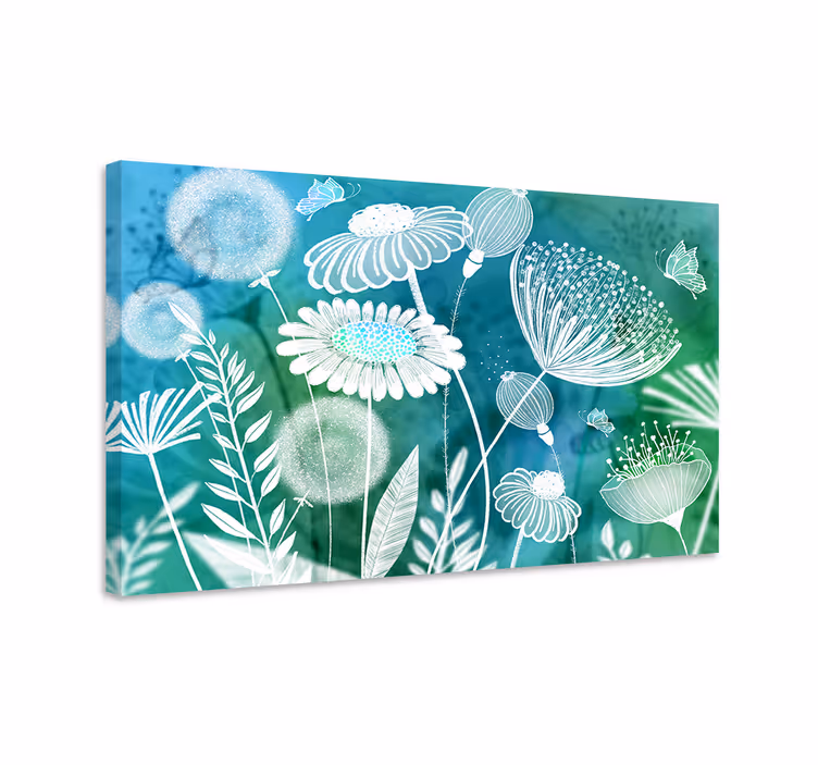 Flowers canvas with floral blooming pattern - TenStickers
