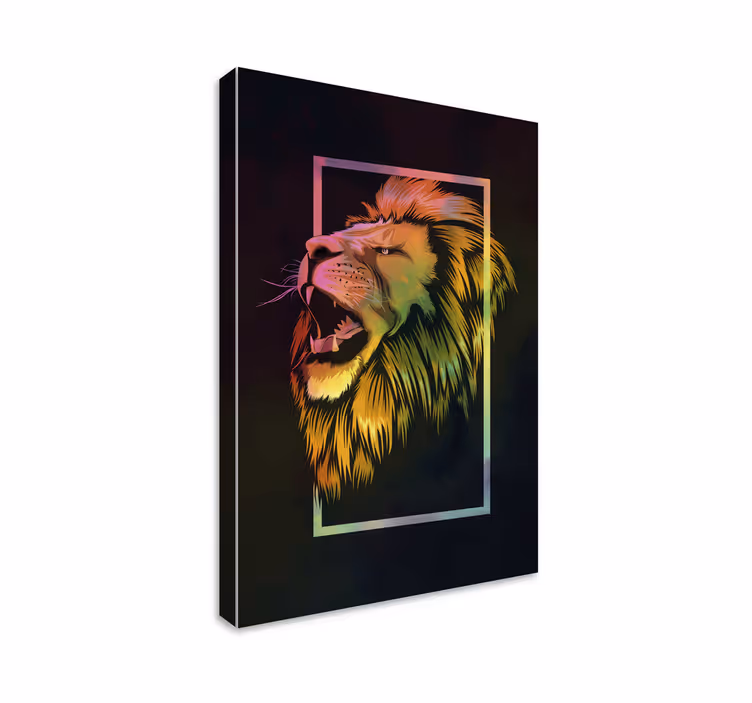 Animal canvas prints majestic lion roar art - TenStickers