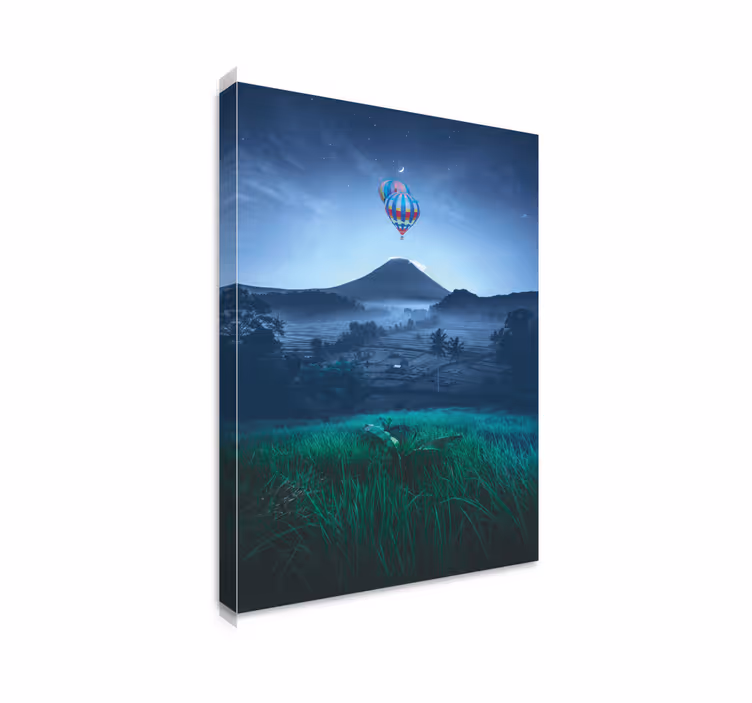 Landscape canvas balloon over mountain art - TenStickers