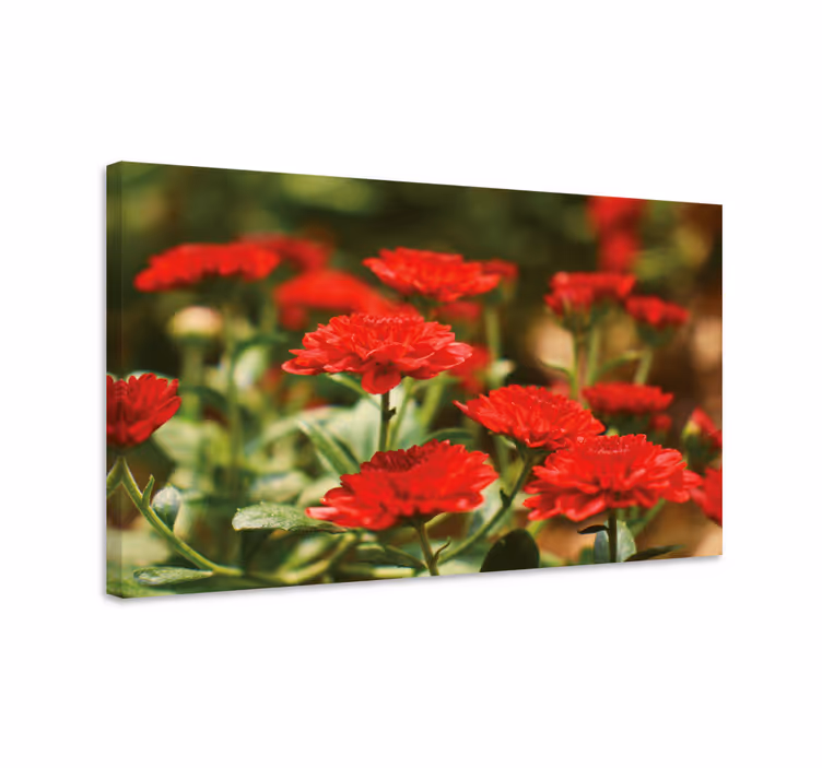 Flowers canvas red floral blooms - TenStickers