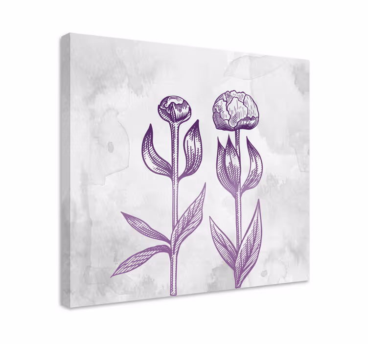 Purple delicate flower canvas - TenStickers