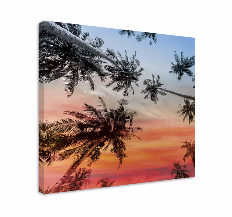 Landscape canvas palm trees silhouette - TenStickers