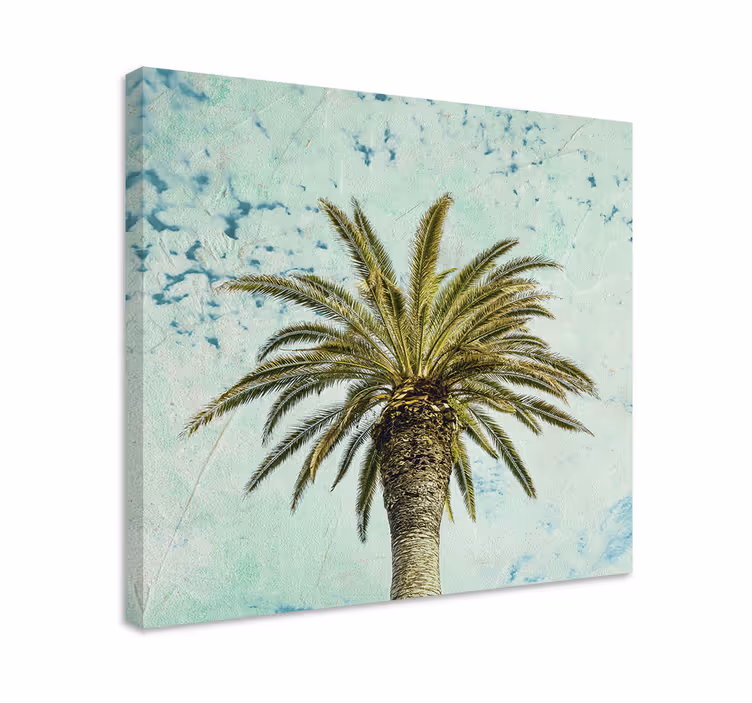 Flowers canvas tall palm tree art print - TenStickers