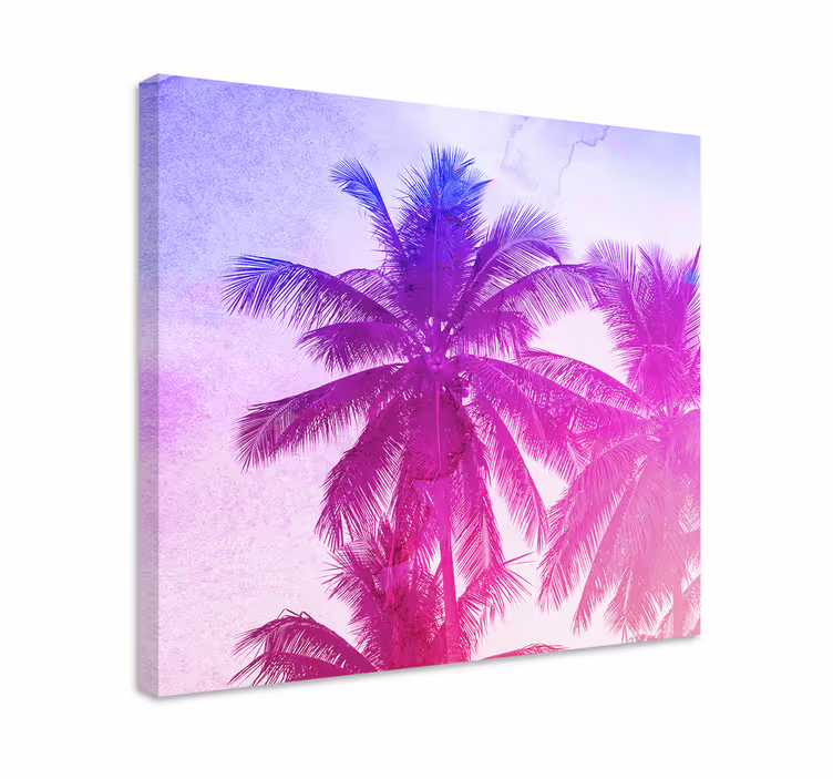 Flowers canvas palm tree silhouette artwork - TenStickers