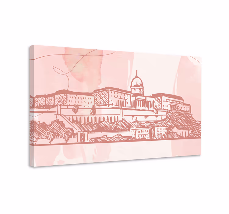 Cityscape wall art historic city silhouette - TenStickers