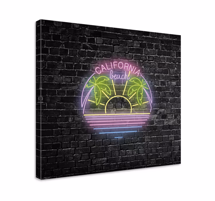 Cityscape wall art california beach neon - TenStickers
