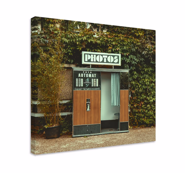 Green old fotoautomat retro canvas art - TenStickers